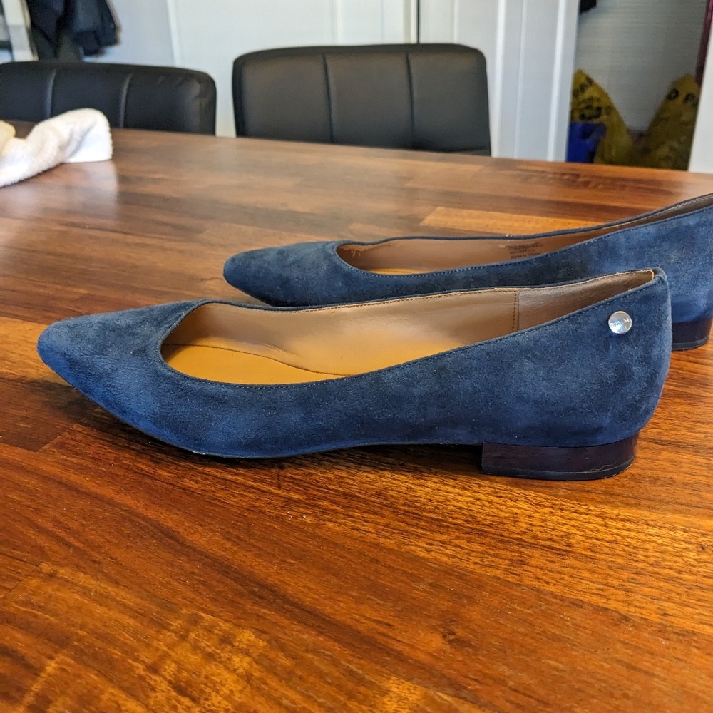 Calvin Klein Blue Suede Ballet Flats Size 9